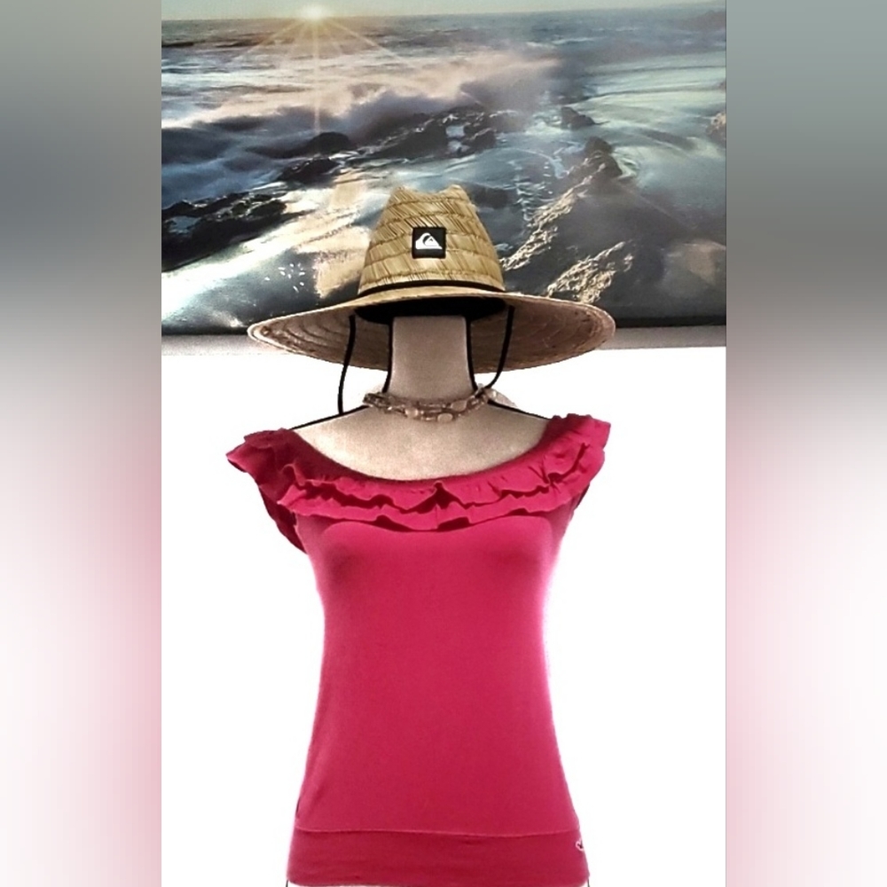 Hollister Vintage Y2K Pink Blouse with Elegant Ruffles